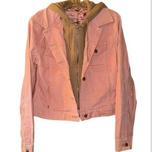 Light Pink Corduroy Zip Up Jacket